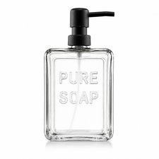 Evideco Glass Soap Dispenser 18 oz Vintage Pump Bottle Bathroom Kitchen Lotion