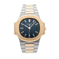 Patek Philippe Nautilus Steel Gold Auto 37mm Blue Dial Watch 3800/1JA-015