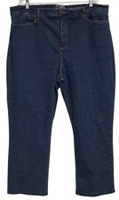 NYDJ Womens Size 24W Premium Denim Dark Wash Straight Leg Stretch Jeans USA Made