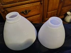vintage white milk glass torchiere lamp shades with a waffle