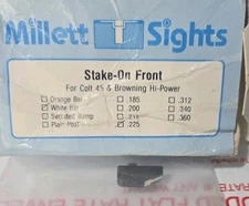 Millett Stake On Front Sight Colt 45 & Browning HI Power .225 White Bar