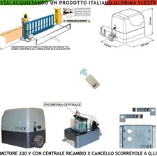 Motore Centrale 230 V Radiocomando Ricambio Cancello Scorrevole 6 Q. Pignone Z12