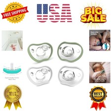 Nanobebe Baby Pacifiers 0-3 - Orthodontic, Curves Comfortably with Face Cont...