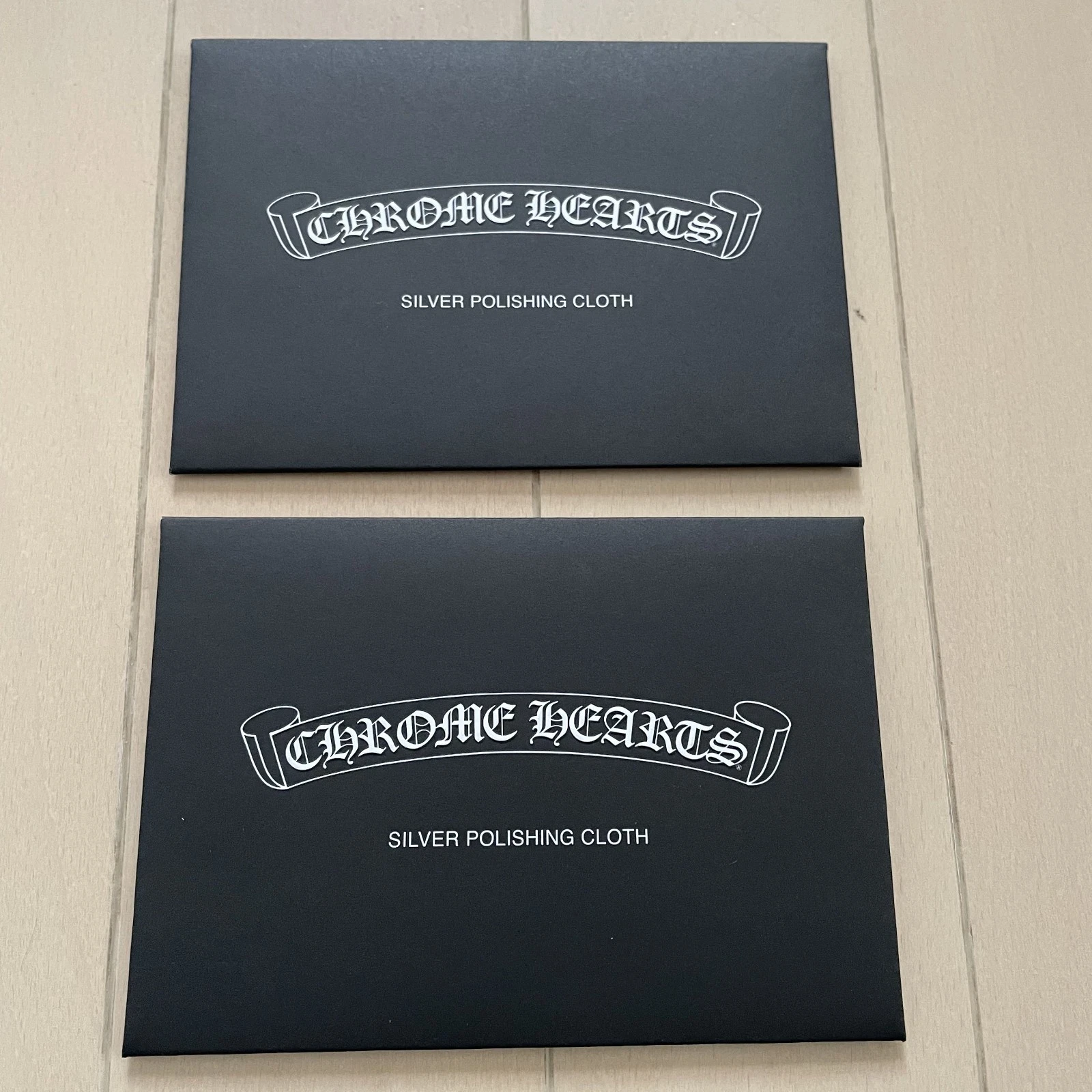 Chrome Hearts Silver Polishing Cloth Black 2pcs Set NEW Jewelry Care