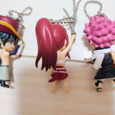 Fairy Tail Keychain Set Natsu Erza Rogue Sting Gray Collectible