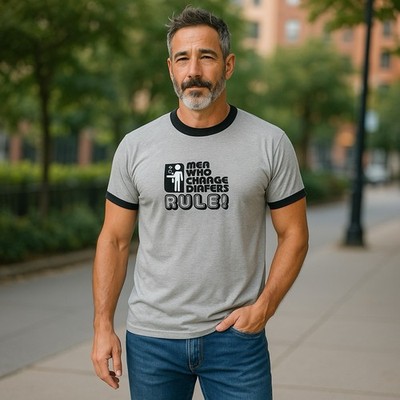 Dad s T Shirt grey Fathers Day Gift Size L Men Who Changed Diapers Rule new Baby