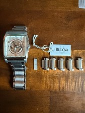 Bulova 96A107 Winding Skeleton Square Watch S...