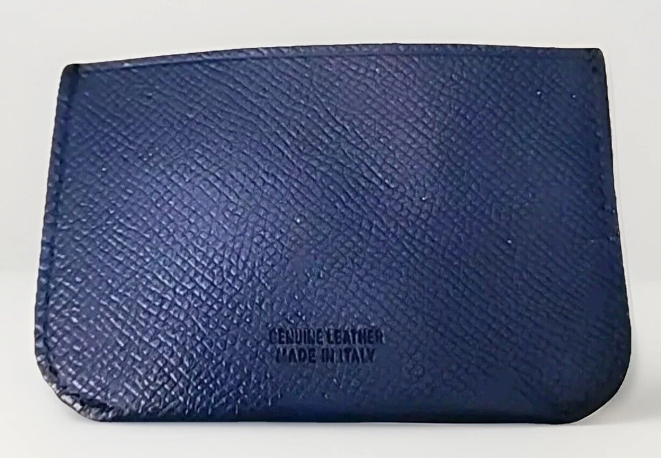 Tarjetero Vince Cuero Azul Hecho en Italia Excelente Estado Foto 3 de 4