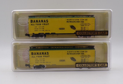 MODELLSTROM 3721/3718 2 X GÜTERWAGEN ''BANANEN'' SPUR N NEUWERTIG VERPACKT