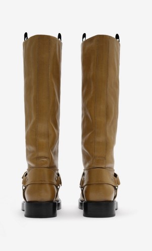NEW BURBERRY Women's Shrew / Mustard SOFT SADDLE High Leather Boots 9 US 39 EU - Picture 6 of 17