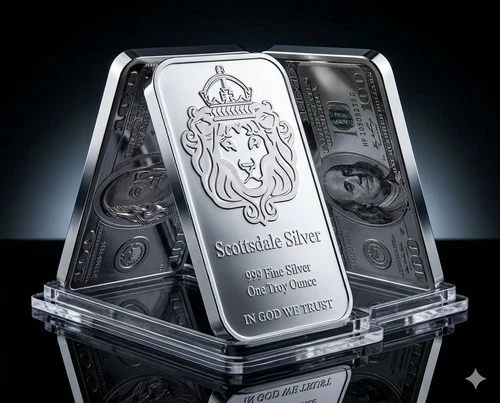 Scottsdale Style Silver Bar 1oz Design Collectible Bullion Souvenir