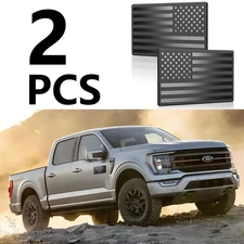 2Pcs USA Black Flag Sticker American Decal Body Emblem Accessories Car Truck NEW