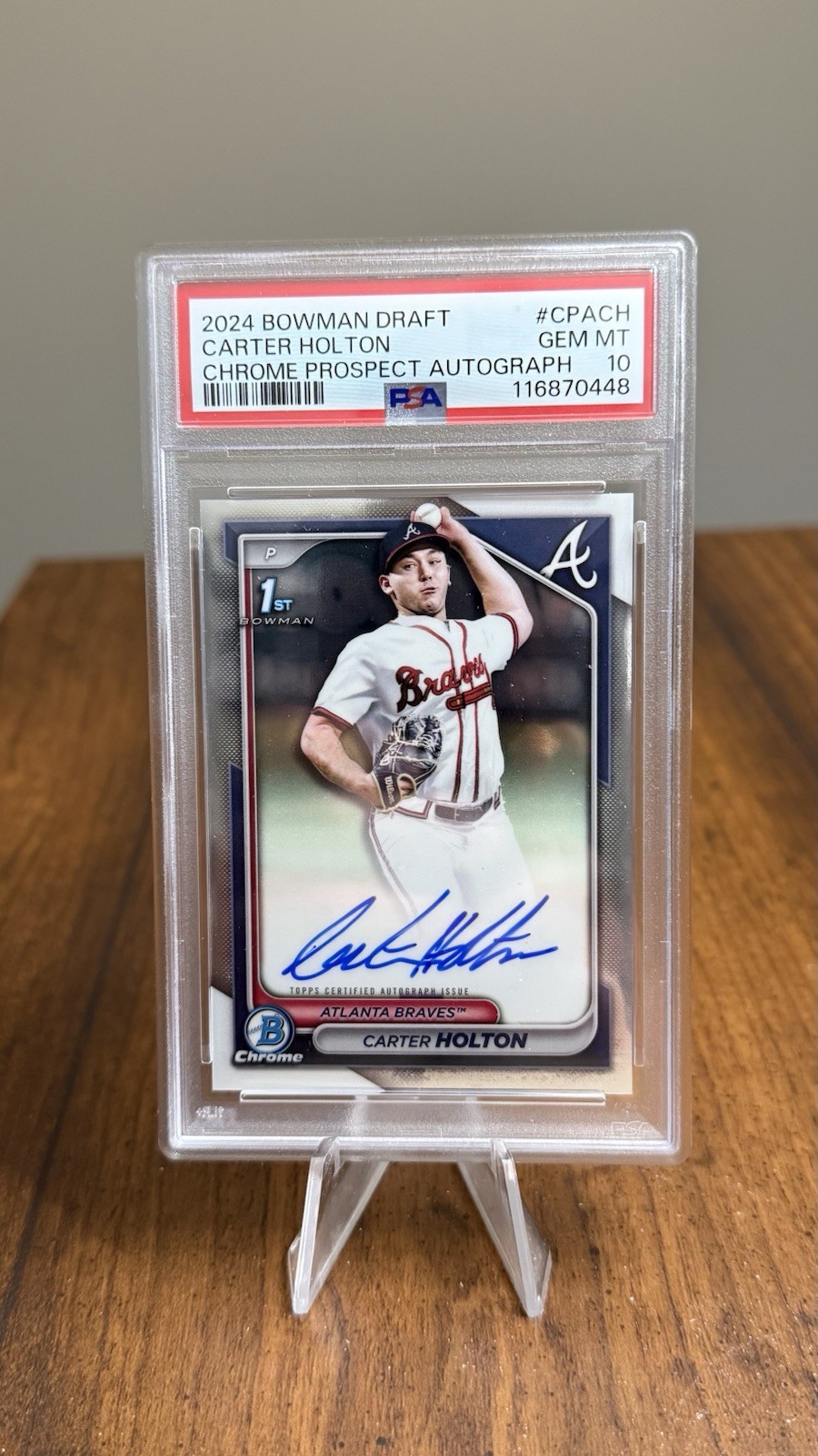 CARTER HOLTON 2024 Bowman Chrome Draft 1st RC Autograph Auto #CPA-CH