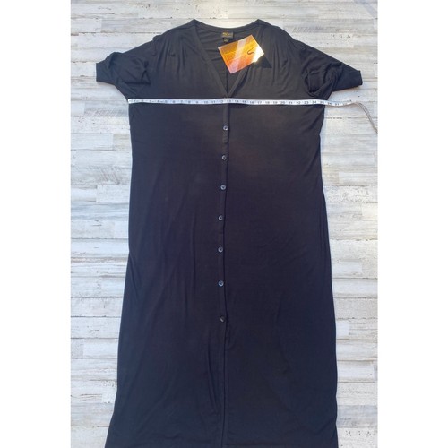 SERENA WILLIAMS Long Black Maxi Knit Dress Button SZ 1X C100149 - Picture 6 of 6