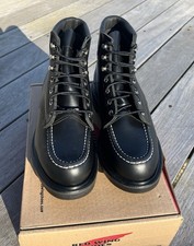 8 E Red Wing 8133 Classic SuperSole Black Chrome Moc Toe Boots Made In the USA