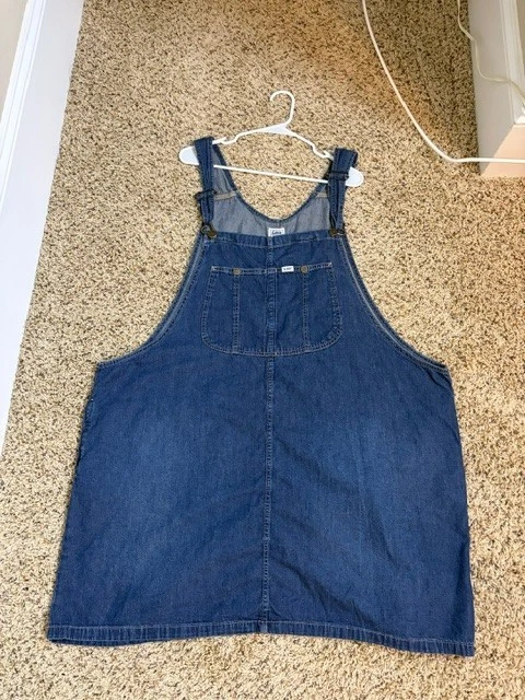 overall jean dress knee length Women's Solid Denim Knee-Length Jumper Dresses for sale sexy mini dress