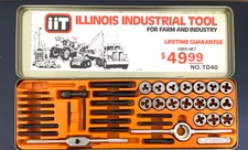 Vintage Illinois Industrial Tool 40 Pc. Tap & Die Set - Missing 1 Piece