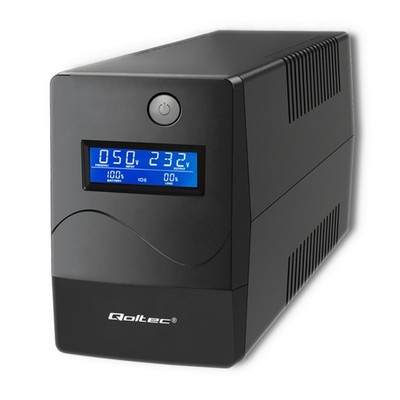 Qoltec Line Interactive USV | Monolith | 650 VA | 360 W | LCD | USB | RJ45