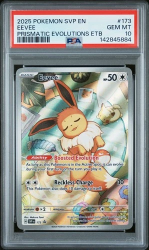 2025 POKEMON PRISMATIC EVOLUTIONS ELITE TRAINER BOX #173 EEVEE PSA 10
