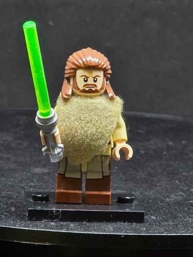 Lego Star Wars Qui-Gon Jinn - Poncho, Reddish Brown Beard Minifigure/ Minifig