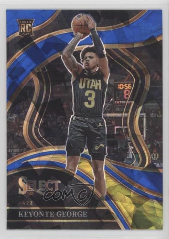 2023-24 Panini Select Courtside Blue Cracked Ice Prizm Keyonte George #295 1in4