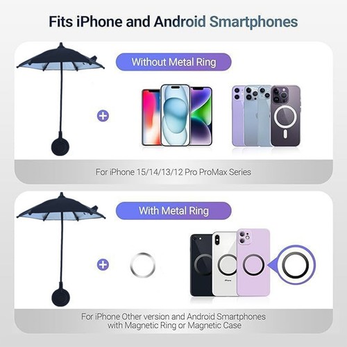 Téléphone Portable Parapluie Téléphone Pare Soleil Bouclier Téléphone Parapluie Soleil Partout - Photo 4 sur 10