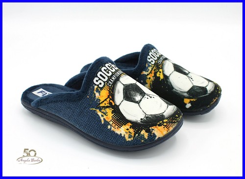 Pantofole da bambino Ciabatte bimbo per casa camera calde invernali calcio  blu | eBay