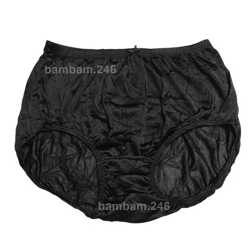 6er Pack weiche Nylon Unterwäsche glänzende Höschen Slips Gr. 2XL High Waist Farbe schwarz - Bild 6 von 8