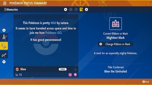Evento Brillante Mew Evento Especial de Investigación Pokémon Go | Pokémon Escarlata y Violeta - Imagen 4 de 5