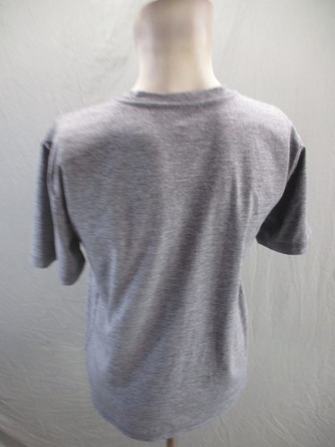 ADIDAS Size L (14-16) Kids Unisex Gray Crew Neck Short Sleeve Athletic Top 408 - Picture 4 of 9
