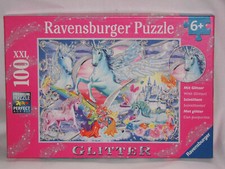 Ravensburger Puzzle "Die Schönsten Einhörner" Glitter-Puzzle Kinder 100 Teile