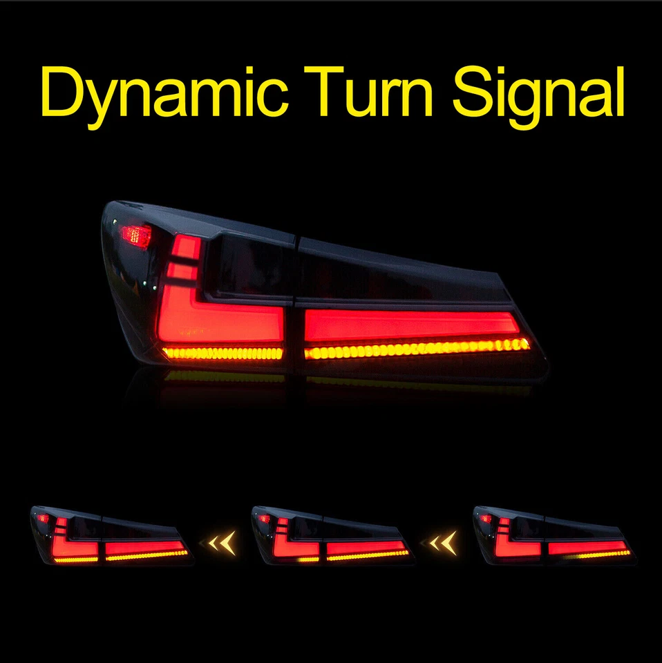 LED Tail Lights For 2006-2013 Lexus IS250 IS350 ISF Red Start UP Animation - Image 3 of 4