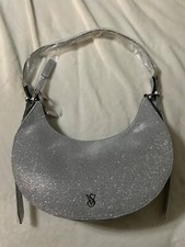 NWT VICTORIA'S SECRET CRESCENT CURVE SHOULDER BAG SILVER SHIMMER5