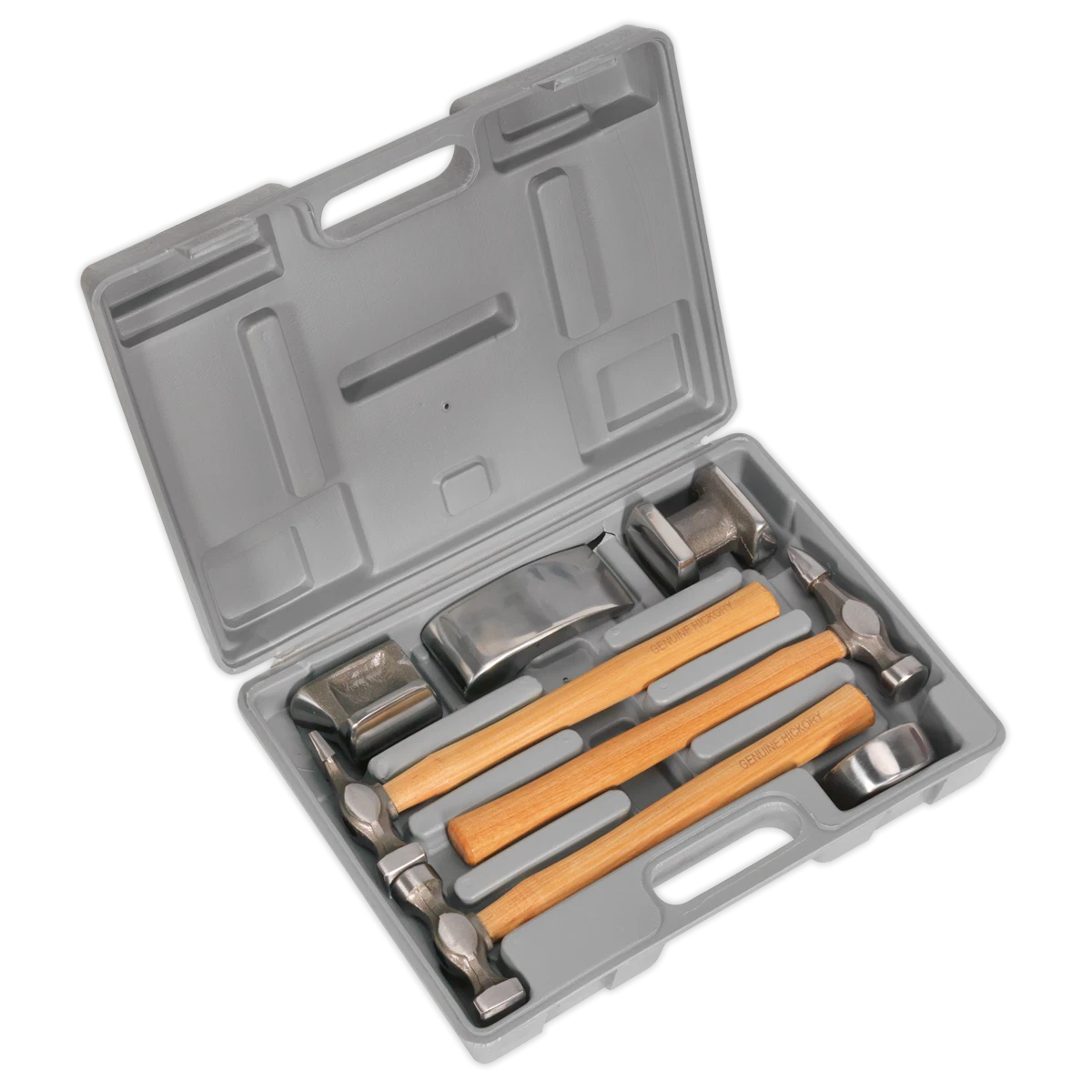 Kit De 9 Herramientas Para Reparar Golpes De Carrocería: Martillos De Peña Y Cucharas Con Mangos De Nogal, Ideal Para Enderezar Paneles