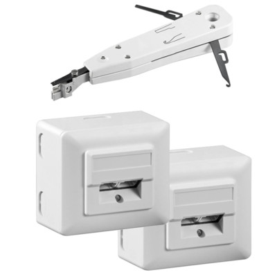Fixpoint Anlegewerkzeug für LSA mit 2x Netzwerkdose Cat-5e Universale white HQ