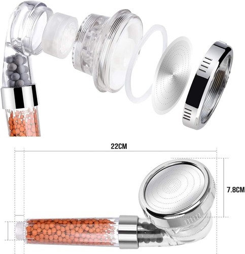 Water Saving High Pressure Shower Head, 3 Modes Handheld Spa Bath Shower Head - Picture 10 of 10