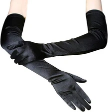 X-LONG OPERA GLOVES Princess Dressup Cosplay Halloween Costume Party Women-BLACK