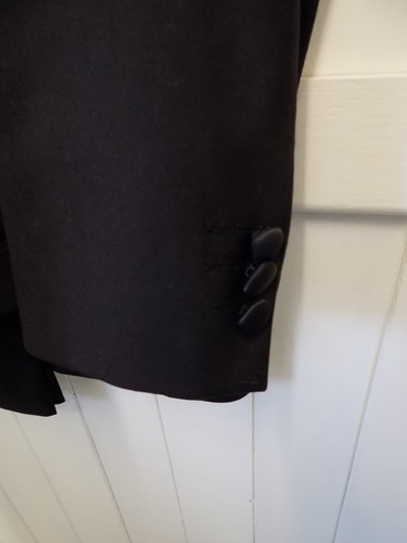 mens MARKS & SPENCER BLACK WOOLMARK TUXEDO SIZE 44"L CHEST 38" WAIST 31" LEG - 第 2/11 張圖片