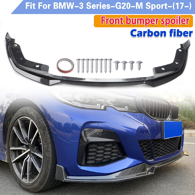 Fits 2019-20 BMW 3 Series G20 G21 Carbon Fiber Front Bumper Lip