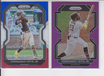 タティスジュニア 2 - Prizm Fernando Tatis JR 2021 Red White BLue #161 + 2022 Purple