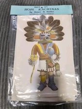 VTG Hopi Kachinas Transfers by Homer H Boelter TALAVAI Appx 12" Iron On NOS