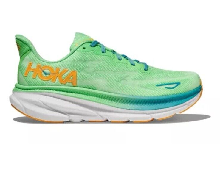 Size 12.5 - Hoka One One Clifton 9 Zest Lime Glow for sale