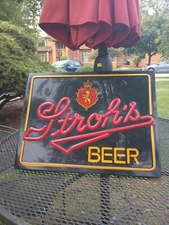 Stroh's Beer Sign 20" x 16" Working Ever Bright Electric Signs 