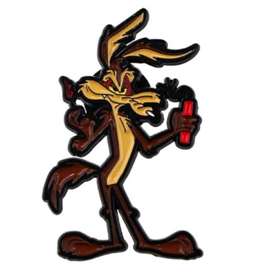 Wile E. Coyote Holding Dynamite 1.57'' Tall Metal Enamel Pin