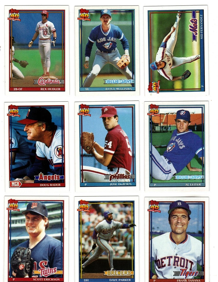 1991 Topps Baseball Trading Cards You Pick / Choose From List #s 201-400 / mb48 - Image 4 of 4