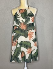 Show Me Your Mumu Gomez Mini Halter Dress Size S Green Tropical Island Vacation