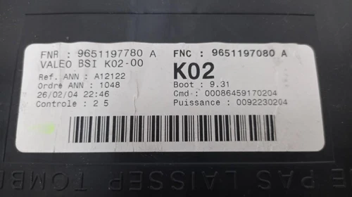 9651197080A Schmelzsicherung für PEUGEOT 307 (S1)(04.2001) XS 2001 167280 - Picture 3 of 4