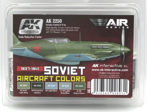 Set De Peintures AK Interactive – Couleurs D’avions Soviétiques 1937-1941 – Acrylique Pour Maquettes
