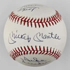 Mickey Mantle, Willie Mays & Duke Snider Signed Baseball. High Grade. PSA 9.5
