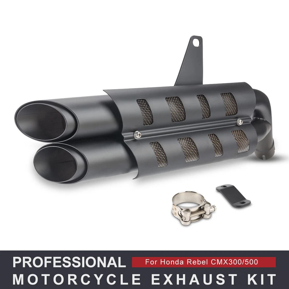 Exhaust Header Muffler Double End Pipe For Honda Rebel CMX300 CMX500 2017-2025 - Image 3 of 4